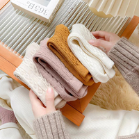 Chaussettes d'hiver pour femmes, couleur unie, tricotées, thermiques, épaisses, décontractées, noires, blanches, en cachemire, en laine, en chanvre japonais, en polyamide