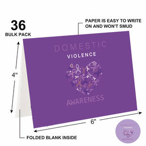 Ruban de sensibilisation carte inspirante cadeau de sensibilisation au cancer survivant violence domestique Art carte de ruban violet pour les femmes - Product Image 4