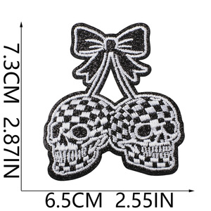 Parche de Reparación Personalizado de Cuero Bordado con Diseño de Boca y Lazo para Ropa y Mochilas - Product Image 3