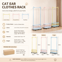 Porte-vêtements mobile multifonctionnel pour chambre à coucher, support autoportant pour manteaux et chapeaux, séchoir moderne minimaliste en plastique avec oreilles de chat