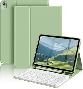 Funda con Teclado Bluetooth Inalámbrico Desmontable y Recargable, Carcasa Trasera de TPU Suave con Soporte para Lápiz para iPad - Product Image 1