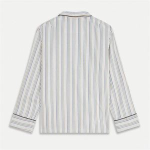 Venta al por mayor de pijamas de mujer de lujo de dos piezas de manga larga con múltiples rayas - Product Image 4