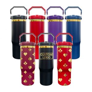 Botella de Agua sin BPA con Acabado Dorado Espejo, 30oz, con Pajita Abatible, para Grabado Láser, Regalos con la Mejor Relación Calidad-Precio - Product Image 1