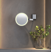 Miroir de maquillage éclairé par LED, mural, rétractable, cadre en métal pliable, grossissement 3x 5x, miroir cosmétique personnalisé pour