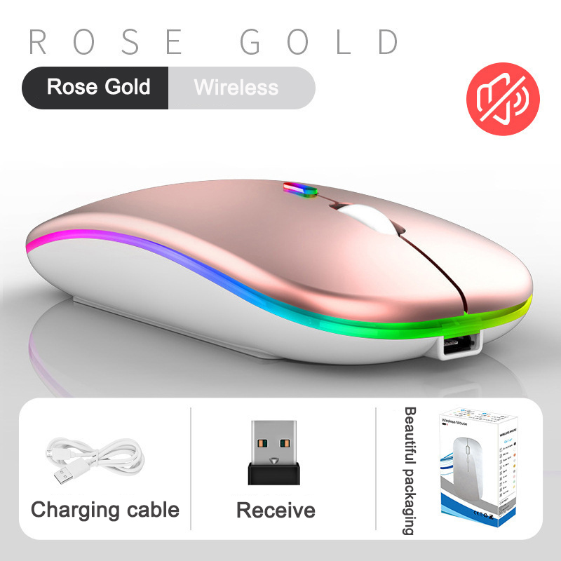 Silent 2.4G Charging Pad Illuminated Rose Gold
