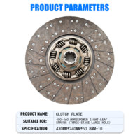 Disque d'embrayage de camion 430*240*50.8-10, plaque d'embrayage robuste pour transmission de camion lourd, pièces de rechange noires, garantie 12 mois