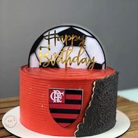 Décoration de gâteau en acrylique Joyeux Anniversaire Football pour Fête, Accessoire de Gâteau Forme Unique