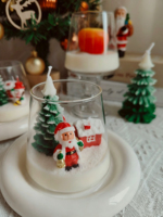 Handgefertigte Weihnachtskerzen in Apfelbaum- und Weihnachtsmann-Form, Kreative Geschenke, Grenzüberschreitender Großhandel, Dekorative Ornamente