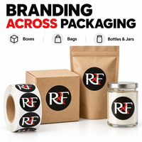 Étiquettes personnalisées avec logo imprimé, autocollantes rondes en BOPP blanc, en rouleau, pour boîtes, bocaux, sachets et emballages de marque