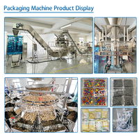 Machine d'emballage automatique VFFS à haute vitesse pour biscuits, gâteaux et snacks, avec peseuse multi-têtes, pour sachets oreiller et granulés