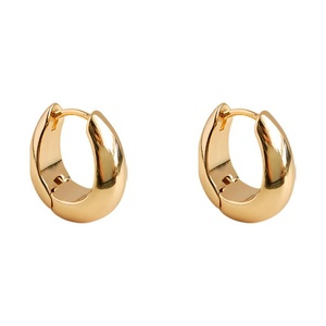 Orecchini a Perno Geometrici Ovali in Rame Placcato Oro 18K, Stile Lusso Leggero Francese, Modello <span class=keywords><strong>Earcuff</strong></span> Spesso - Product Image 5