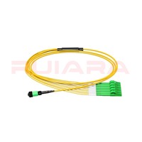 Kabel Patch serat optik Factory Duplex MPO ke LC APC Mode tunggal OS2 8 Core FTTH Jumper kabel serat optik
