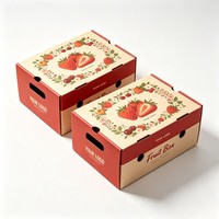 Boîtes en carton ondulé pliables personnalisées pour l'emballage des fruits, boîtes cadeaux en papier kraft pour fruits mélangés, raisins et produits frais