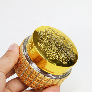 Nuevo diseño 100mL Fancy árabe estilo egipcio Metal cosmético vidrio crema tarro contenedores 150ml azafrán embalaje tarro de vidrio - Product Image 3