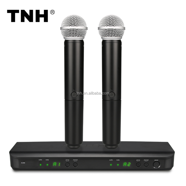 TNH BLX288/PG58 Noise Cancelling Metal Handheld PG58 Professional UHF Wireless Dual Channel Vocal Microphone System