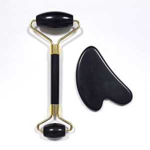 ชุดเครื่องมือนวดหน้าคุณภาพสูง หินออบซิเดียนสีดำ ชุดกัวซาหยก - Product Image 4