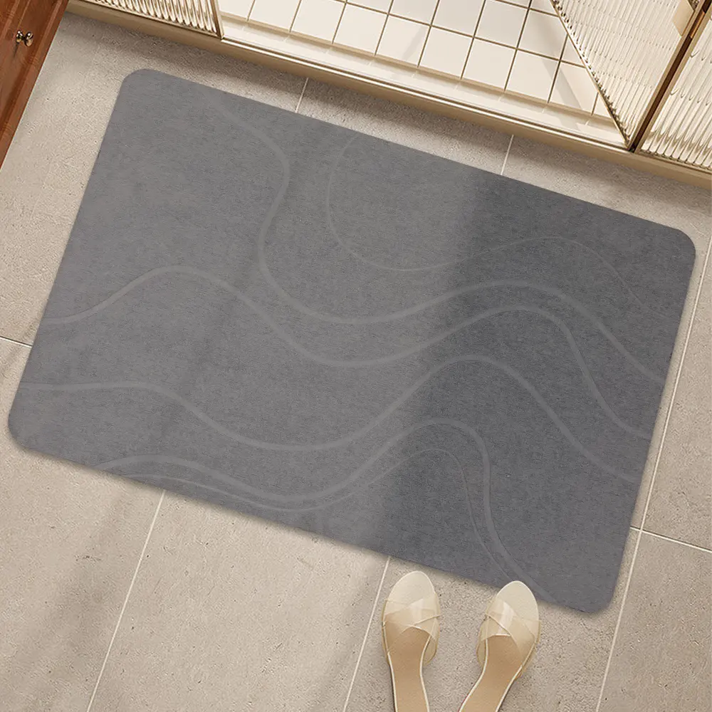 Diatomite新しい高品質のラグ滑り止めお手入れが簡単超吸水性バスマット浴室の床用