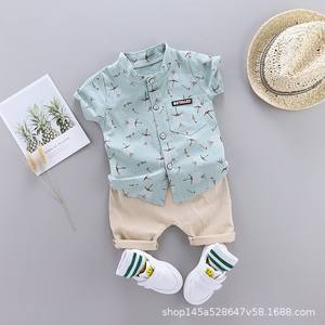 Divertente Set di due pezzi con stampa a cartoni animati per bambini 1-4 anni nuova collezione estiva camicia Casual a maniche corte e vestiti per bambini - Product Image 4