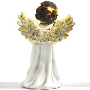 Statuette di Cherubini in Resina Dorata con Ali e Anello LED per Decorazione Interna - Product Image 5