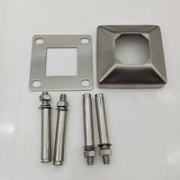 Spigots réglables en acier inoxydable 2205 pour balustrades en verre de villa, fixation au sol/sur surface, base de 12 mm