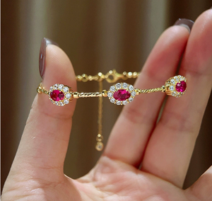 השנה החדשה S925 של השנה החדשה bangle צמיד מזל טוב עם סרט אוצרות אדום וסרט אדמת חצר אלסטי - Product Image 3