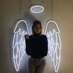 Lettres néon personnalisées Ailes d'<span class=keywords><strong>ange</strong></span> Logo d'entreprise Enseigne néon LED Bande néon pour fête Décoration de mariage Acrylique - Product Image 3