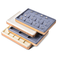 DOC nouveauté bijoux présentoir plateaux avec microfibre métal anneau collier boucle d'oreille support organisateur