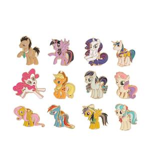 प्यारा कार्टून पोनी एनीमे बैज लाक्षणिक इंद्रधनुष पॉनी जैंक्स मिश्र धातु ब्रोच बच्चों का जन्मदिन उपहार - Product Image 6
