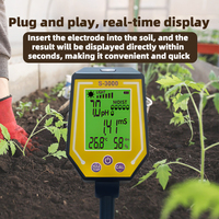 YINMIK S-3000 Testeur de sol multifonctionnel portable, mesureur de conductivité, de pH, de température, d'humidité et d'éclairement du sol