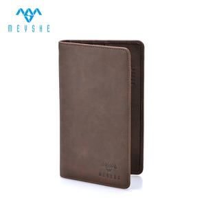 Porte-cartes personnalisé marron Crazy Horse en cuir PU avec blocage RFID Portefeuille <span class=keywords><strong>Prix</strong></span> d'usine-pour passeport, carte d'identité, contrôle des billets d'avion - Product Image 2