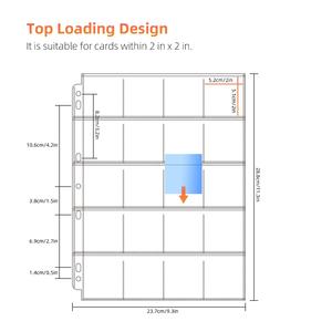 Protector de Hojas para Monedas sin PVC, 2x2 Pulgadas, Hojas Sueltas de Material PP, Páginas para Carpeta de Monedas para Archivadores de <span class=keywords><strong>3</strong></span> y 4 Anillas - Product Image 3