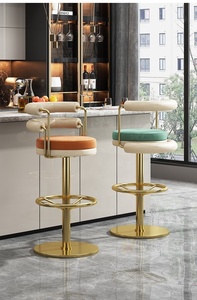 Ziye — chaise de bar vintage pivotante, tabouret de bar en métal, style nordique, de luxe, simple, moderne - Product Image 5