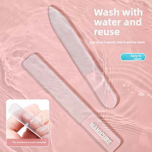 Lime à <span class=keywords><strong>ongles</strong></span> en verre nano transparente double face, outil de manucure et de façonnage pour nail art - Product Image 4