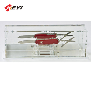 Kunden spezifische transparente Acryl messer Display Box Besteck Messer Vitrine Rack Stand für den Einzelhandel Shop Verwendung für die Förderung - Product Image 5