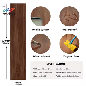 Haga clic en flotante comercial rígido SPC PVC suelo piedra plástico compuesto vinilo azulejo SPC 4,0mm madera azulejos plástico suelo - Product Image 4