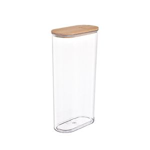 Bamboo Lid Grain <b>Storage</b> Jar 1500Ml Cylinder Airtight Food Preservation <b>Container</b> <b>For</b> <b>Kitchen</b> Dried Goods Snacks - Product Image 5