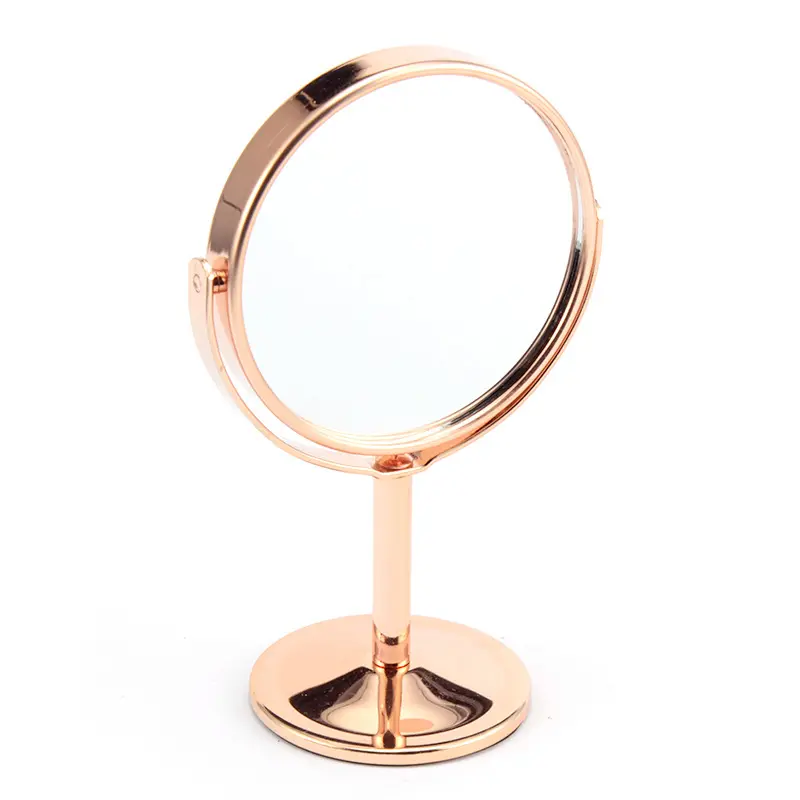Custom Round Metal Magnifying LED Makeup Chromed Table Cosmetic Mirror Vanity Makeup Mirror With Light USB Charging