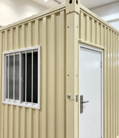 Cabine conteneur modulaire en acier prête à l'emploi pour bureau de chantier, dortoir de travailleurs, kiosque de sécurité, cabine conteneur assemblée en acier ondulé