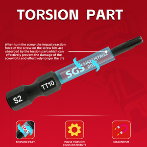 15PCS Source Factory 50mm 1/4 Torx with Hole Impact <strong>Bit</strong> <strong>Set</strong> with Storage Box Portable Tool Kit Gum Box Security <strong>Bits</strong> - Product Image 3