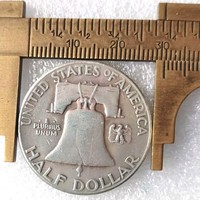 Réplique de la pièce de monnaie Franklin Half Dollar en argent de 1948-1963, frappe D S