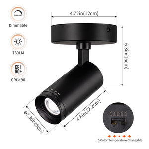 โคมไฟเพดานสปอตไลท์ <span class=keywords><strong>LED</strong></span> ในอาคารที่ทันสมัย5สีปรับโฟกัสได้15 °-45 ° สำหรับห้องและทางเดินแกลเลอรี่ - Product Image 2