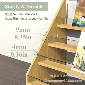 Wooden Multi Tier <b>Display</b> <b>Rack</b> Natural Color 3 Layers Desktop Storage For Cards And Miscellaneous Items - Product Image 3