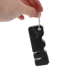 Портативная 2-ступенчатая мини-точилка для ножей из вольфрамовой стали, брелок для кемпинга, многоцелевые инструменты для заточки для дома, кухни - Product Image 3