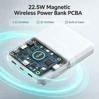 Batterie externe magnétique sans fil 22,5 W certifiée 3C, conception de traitement SMT PCBA, personnalisation ODM OEM intégrée disponible