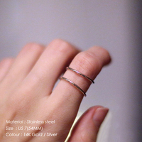 Bague ouverte double bande géométrique classique en acier inoxydable EMANCO pour femme, bijoux pour le quotidien, vente en gros, dropshipping