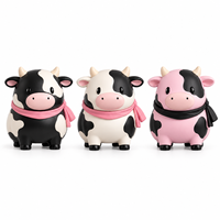 Maßgefertigte Weiche Vinyl-Kuh-Blindbox-Figuren mit Schal Niedliche Bauernhof-Tier-Designer-Spielzeuge OEM-Hersteller