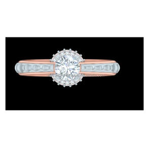 Anillo de Compromiso Solitario de Diamante VVS con Corte Brillante en Plata de Ley Vintage para Mujer, Joyería Fina para Bodas y Regalos - Product Image 1
