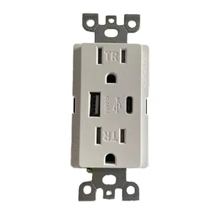 125V USB Charger Outlet TYPE A+TYPE C Port USB Wall Receptacle