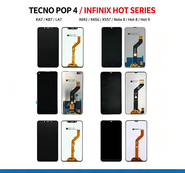 For TECNO Ka7 Kb7 La7 Pop 4 Phone Lcd Touch Screen for INFINIX X692 X656 X557 Note 8 Hot 8 Hot 9 Screen Replacement Assembly
