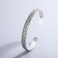 Bracelets unisexes en acier inoxydable plaqué argent, style vintage, motif vague, haut de gamme, luxe discret, minimaliste, tendance, bande unie